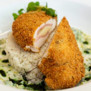 Supreme de Frango em Crosta de Parmesão