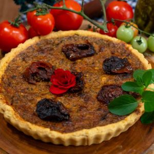 Quiche de Caprese com Búfala e Tomate Seco