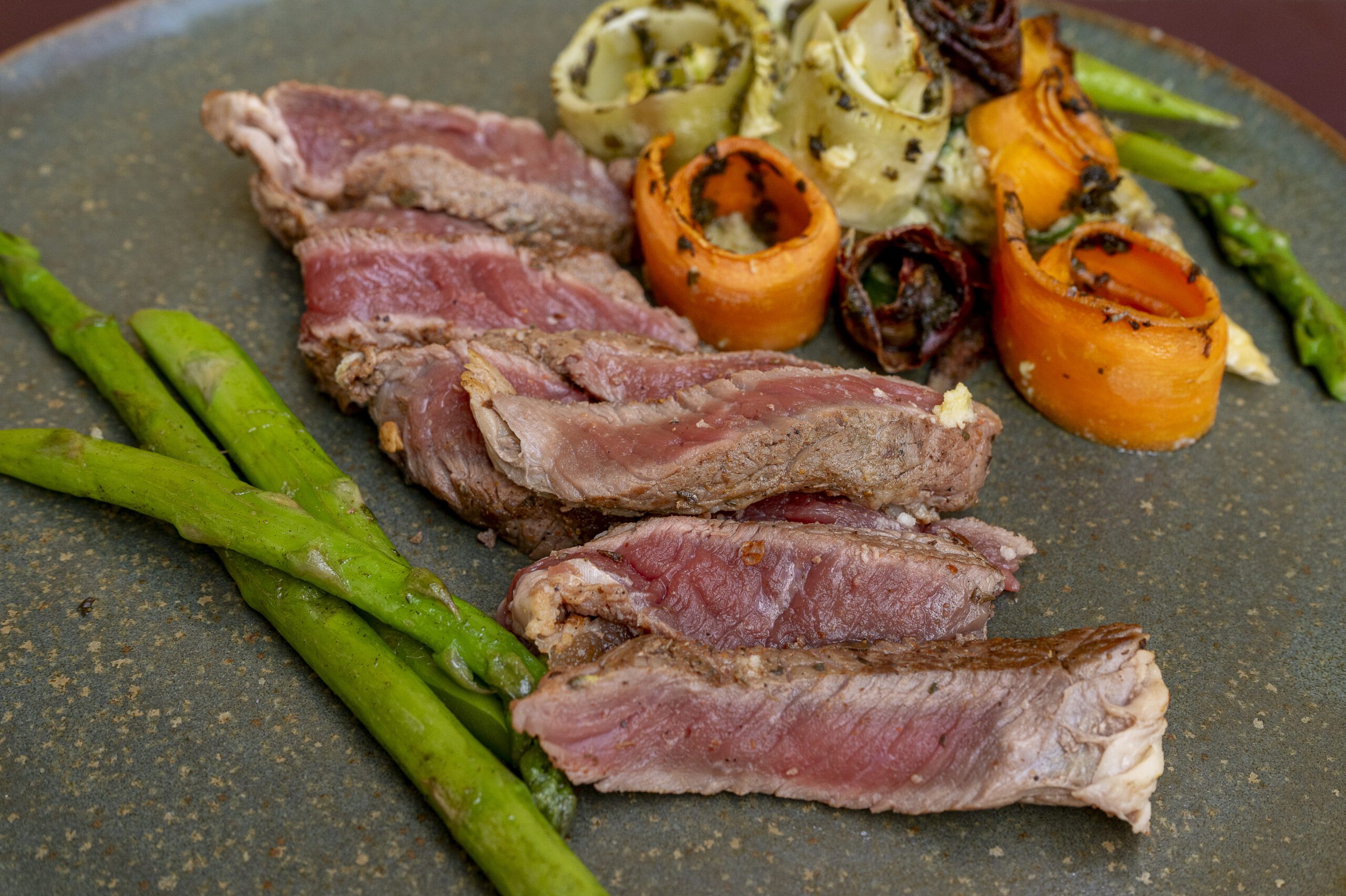 Fraldinha com Vegetais e Aspargos